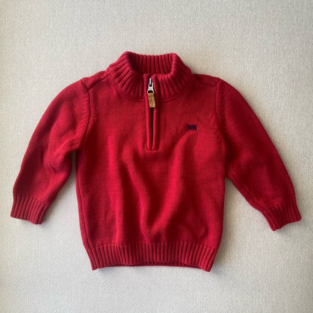 Carter’s Baby Boy Half Zip Sweater Red 18M